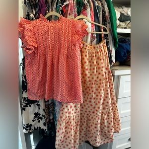 Victoria Dunn skirt and shirt set sz small nwot